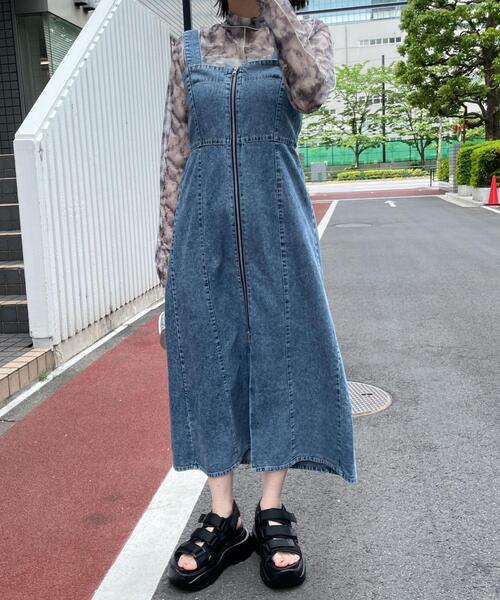 WEGO（ウィゴー）の「WEGO/デニムWジップジャンスカ（ワンピース・レディース・コバルトブルー/ブラック系その他・FREE）」の17枚目の写真