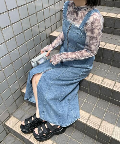 WEGO（ウィゴー）の「WEGO/デニムWジップジャンスカ（ワンピース・レディース・コバルトブルー/ブラック系その他・FREE）」の12枚目の写真