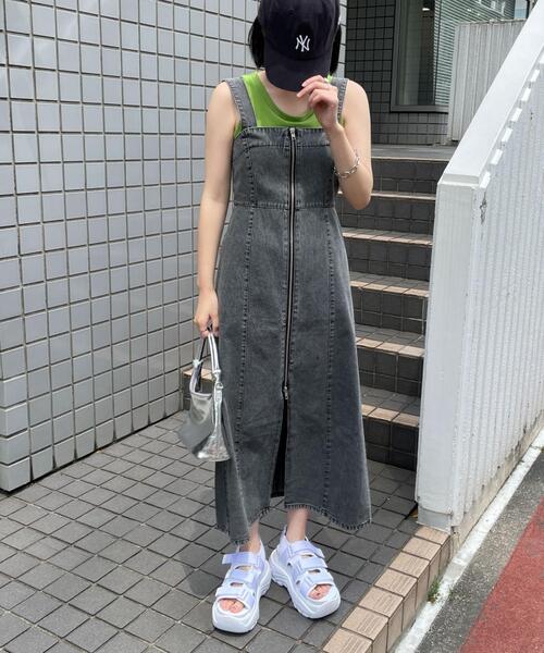 WEGO（ウィゴー）の「WEGO/デニムWジップジャンスカ（ワンピース・レディース・コバルトブルー/ブラック系その他・FREE）」の15枚目の写真