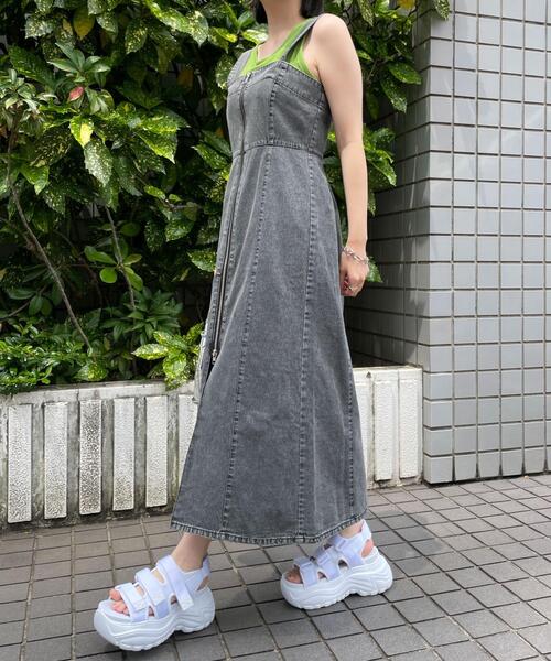 WEGO（ウィゴー）の「WEGO/デニムWジップジャンスカ（ワンピース・レディース・コバルトブルー/ブラック系その他・FREE）」の14枚目の写真