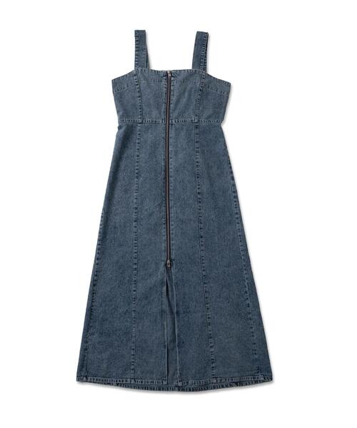 WEGO（ウィゴー）の「WEGO/デニムWジップジャンスカ（ワンピース・レディース・コバルトブルー/ブラック系その他・FREE）」の7枚目の写真