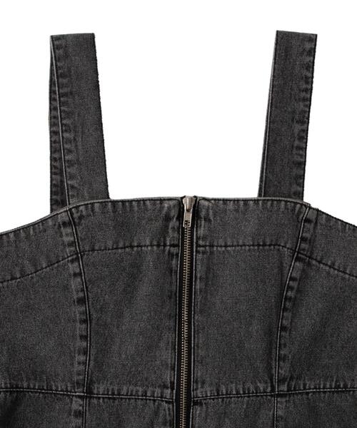 WEGO（ウィゴー）の「WEGO/デニムWジップジャンスカ（ワンピース・レディース・コバルトブルー/ブラック系その他・FREE）」の4枚目の写真