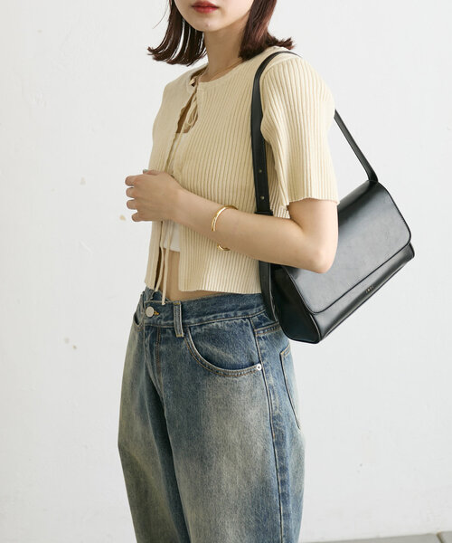 mystic（ミスティック）の「【5色展開】半袖ラメリボンカーディガン（カーディガン/ボレロ・レディース・アイボリー/ブラック/ブルー/グリーン/オレンジ・FREE）」の9枚目の写真