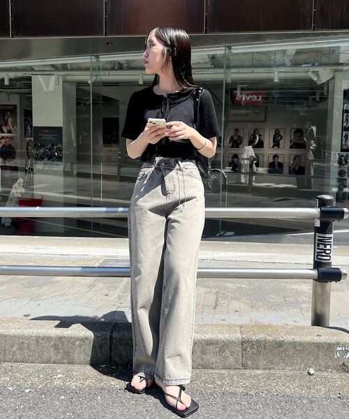 mystic（ミスティック）の「【5色展開】半袖ラメリボンカーディガン（カーディガン/ボレロ・レディース・アイボリー/ブラック/ブルー/グリーン/オレンジ・FREE）」の17枚目の写真