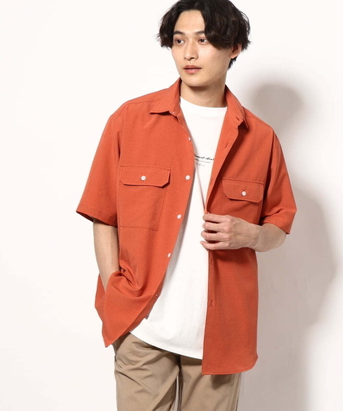 a.v.v（アーヴェヴェ）の「【軽くて涼しい】ダブルポケットシャツ (セットアップ可）リライト シリーズ2（シャツ/ブラウス・メンズ・ブラック/ブルー/オレンジ/カーキ・46/48/50）」の4枚目の写真