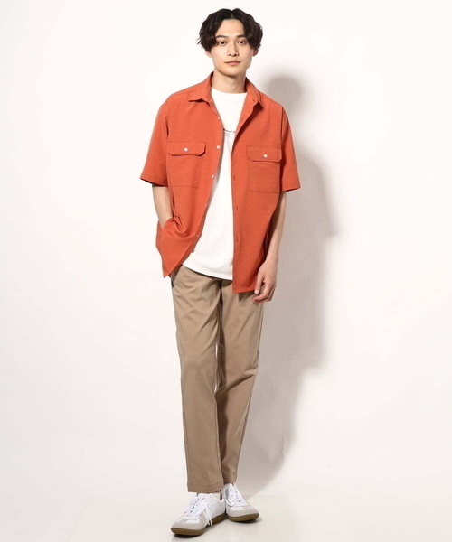 a.v.v（アーヴェヴェ）の「【軽くて涼しい】ダブルポケットシャツ (セットアップ可）リライト シリーズ2（シャツ/ブラウス・メンズ・ブラック/ブルー/オレンジ/カーキ・46/48/50）」の21枚目の写真