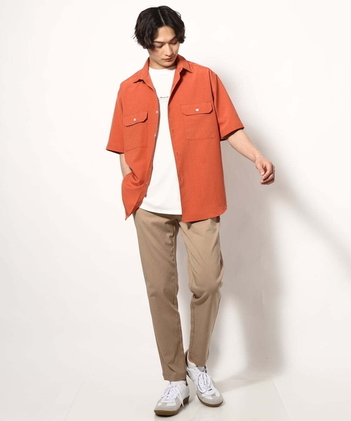 a.v.v（アーヴェヴェ）の「【軽くて涼しい】ダブルポケットシャツ (セットアップ可）リライト シリーズ2（シャツ/ブラウス・メンズ・ブラック/ブルー/オレンジ/カーキ・46/48/50）」の22枚目の写真