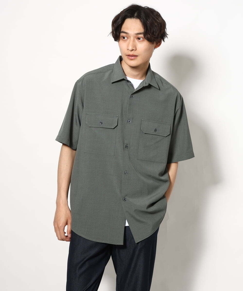 a.v.v（アーヴェヴェ）の「【軽くて涼しい】ダブルポケットシャツ (セットアップ可）リライト シリーズ2（シャツ/ブラウス・メンズ・ブラック/ブルー/オレンジ/カーキ・46/48/50）」の17枚目の写真
