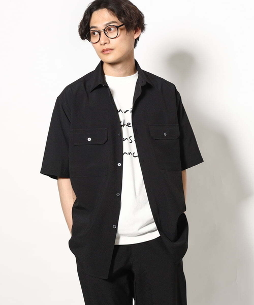 a.v.v（アーヴェヴェ）の「【軽くて涼しい】ダブルポケットシャツ (セットアップ可）リライト シリーズ2（シャツ/ブラウス・メンズ・ブラック/ブルー/オレンジ/カーキ・46/48/50）」の19枚目の写真