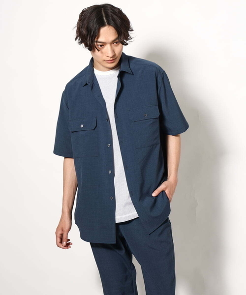 a.v.v（アーヴェヴェ）の「【軽くて涼しい】ダブルポケットシャツ (セットアップ可）リライト シリーズ2（シャツ/ブラウス・メンズ・ブラック/ブルー/オレンジ/カーキ・46/48/50）」の13枚目の写真