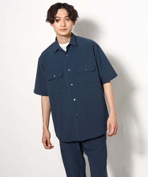 a.v.v（アーヴェヴェ）の「【軽くて涼しい】ダブルポケットシャツ (セットアップ可）リライト シリーズ2（シャツ/ブラウス・メンズ・ブラック/ブルー/オレンジ/カーキ・46/48/50）」の15枚目の写真