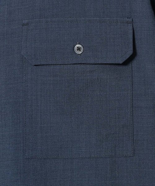 a.v.v（アーヴェヴェ）の「【軽くて涼しい】ダブルポケットシャツ (セットアップ可）リライト シリーズ2（シャツ/ブラウス・メンズ・ブラック/ブルー/オレンジ/カーキ・46/48/50）」の5枚目の写真