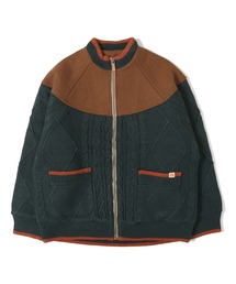 KRIFF MAYER Lady's Collection | 肩切替ケーブルニットJK(ノーカラージャケット)