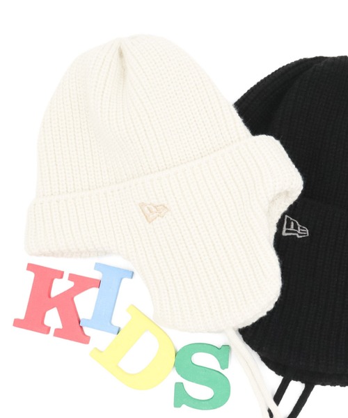 NEW ERA(ニューエラ)の「ニューエラキッズ ニット帽 トラッパー 耳付き(ニットキャップ/ビーニー・キッズ・ホワイト/ブラック/グレー/ネイビー・FREE)」の2枚目の写真