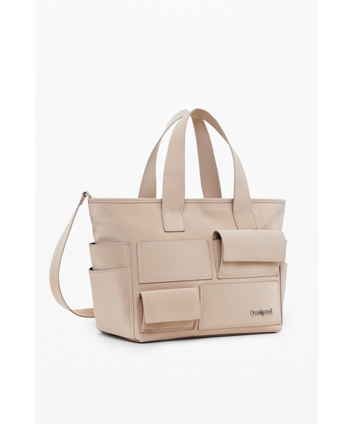 Desigual（デシグアル）の「POCKET FACE PRAVIA PUショッピングバッグ（ハンドバッグ・レディース・ブラック/ホワイト・FREE）」の9枚目の写真