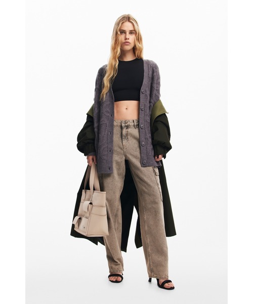 Desigual（デシグアル）の「POCKET FACE PRAVIA PUショッピングバッグ（ハンドバッグ・レディース・ブラック/ホワイト・FREE）」の8枚目の写真