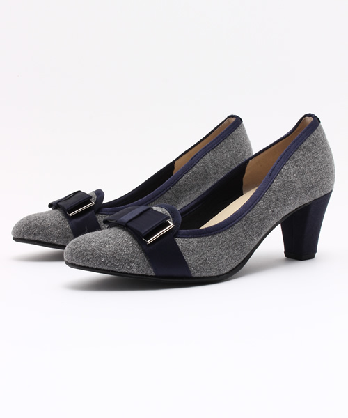 LE TALON（ルタロン）の「6CMギャザーリボンオペラ（パンプス・レディース・チャコールグレー/ピンク/ブラック・35.5/37.5/36/37/38/36.5）」の3枚目の写真