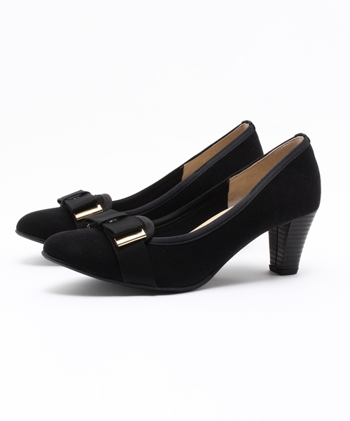 LE TALON（ルタロン）の「6CMギャザーリボンオペラ（パンプス・レディース・チャコールグレー/ピンク/ブラック・35.5/37.5/36/37/38/36.5）」の2枚目の写真