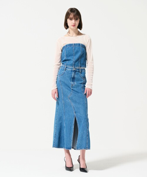GRACE CONTINENTAL（グレースコンチネンタル）の「デニムビスチェ（その他トップス・レディース・インディゴブルー/ブラック・36/38）」の3枚目の写真
