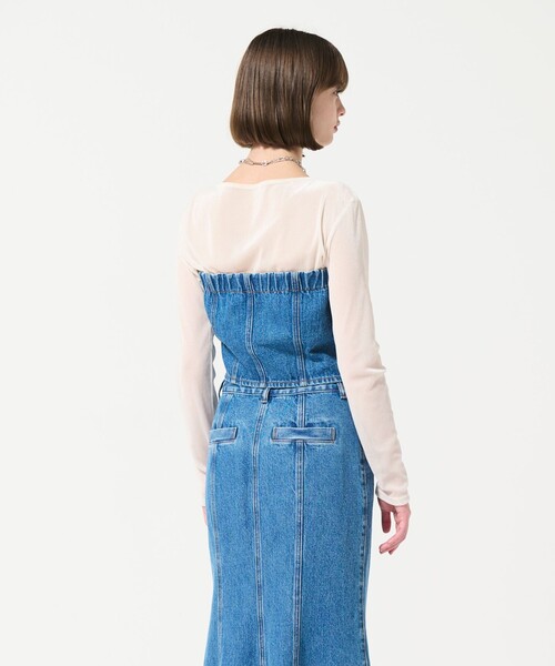 GRACE CONTINENTAL（グレースコンチネンタル）の「デニムビスチェ（その他トップス・レディース・インディゴブルー/ブラック・36/38）」の4枚目の写真