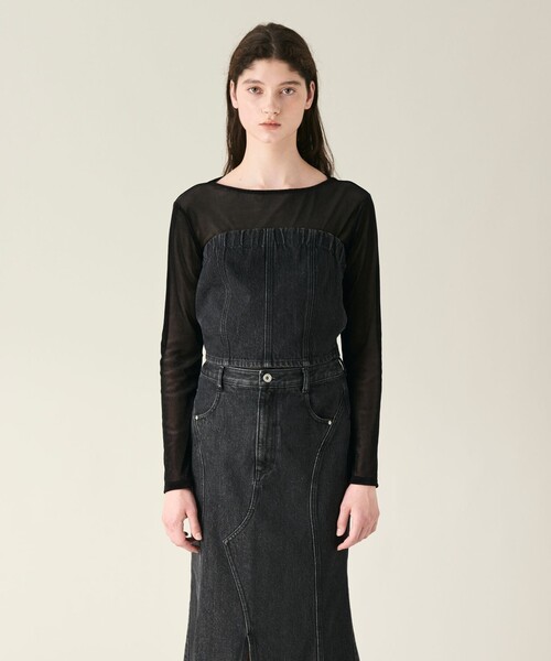 GRACE CONTINENTAL（グレースコンチネンタル）の「デニムビスチェ（その他トップス・レディース・インディゴブルー/ブラック・36/38）」の8枚目の写真