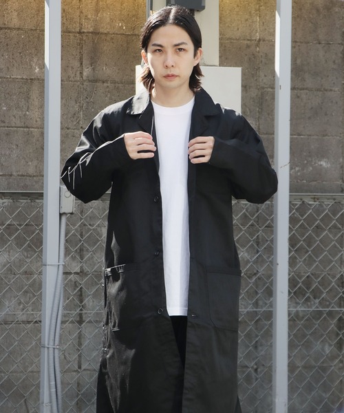 ROOPTOKYO（ループトウキョウ）の「T/Cエンジニアコート ステンカラーコート ロングコート（ステンカラーコート・メンズ・ブラック・M）」の3枚目の写真