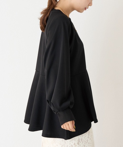 LAVEANGE(ラビアンジェ)の「ペプラムカットプルオーバー(Tシャツ/カットソー・レディース・グレー/ブラック/グレイッシュベージュ・M/LL/3L/4L/5L)」の16枚目の写真