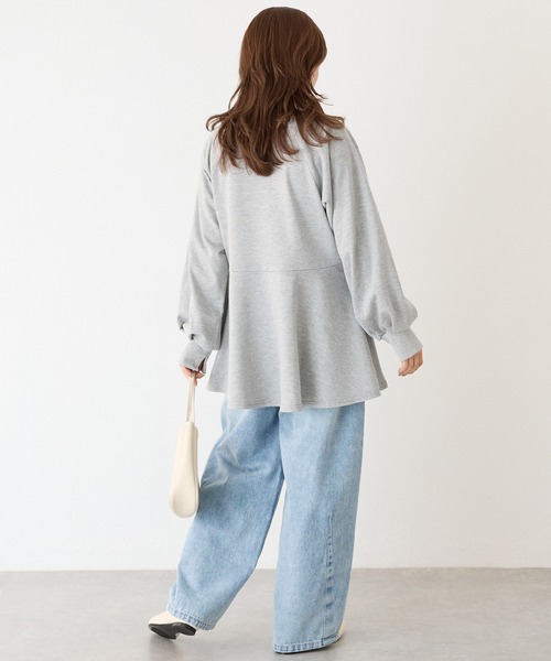 LAVEANGE(ラビアンジェ)の「ペプラムカットプルオーバー(Tシャツ/カットソー・レディース・グレー/ブラック/グレイッシュベージュ・M/LL/3L/4L/5L)」の12枚目の写真