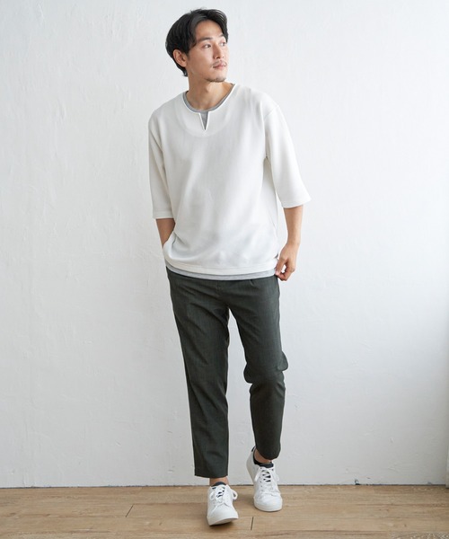 ikka(イッカ)の「【セットアップ対応】イージーケアリネンライクアンクルパンツ(その他パンツ・メンズ・チャコールグレー/グリーン/ネイビー/ベージュ・S/M/L/XL)」の16枚目の写真