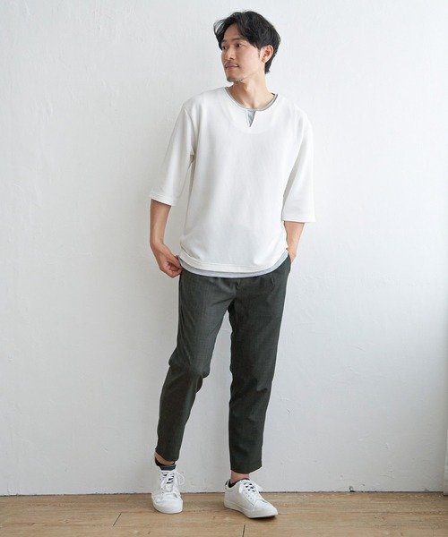 ikka(イッカ)の「【セットアップ対応】イージーケアリネンライクアンクルパンツ(その他パンツ・メンズ・チャコールグレー/グリーン/ネイビー/ベージュ・S/M/L/XL)」の17枚目の写真