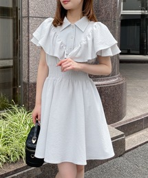 one way | フロントボタンフリルミニワンピース(ワンピース)