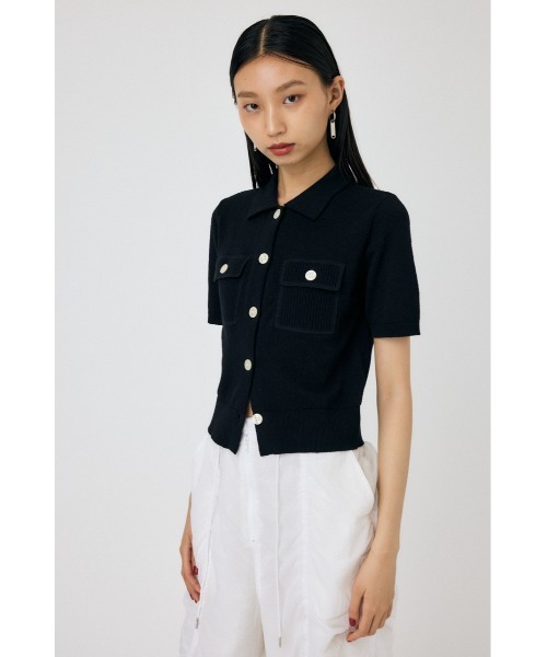 MOUSSY(マウジー)の「OVERLOCK POCKET KNIT シャツ(ニット/セーター・レディース・ライトグリーン/アイボリー/ブラック・FREE)」の20枚目の写真