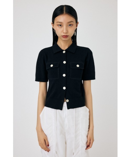 MOUSSY(マウジー)の「OVERLOCK POCKET KNIT シャツ(ニット/セーター・レディース・ライトグリーン/アイボリー/ブラック・FREE)」の19枚目の写真