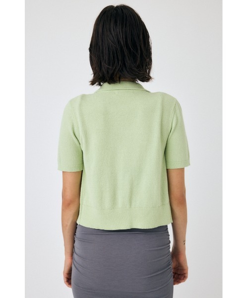 MOUSSY(マウジー)の「OVERLOCK POCKET KNIT シャツ(ニット/セーター・レディース・ライトグリーン/アイボリー/ブラック・FREE)」の9枚目の写真