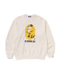 FLORAL SOLID CAMO RELAXED FIT CREWNECK SWEATSHIRT