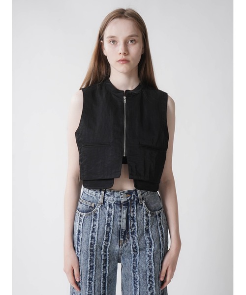 :ETHROF(イーサオブ)の「NYLON SHORT VEST(ベスト・レディース・ブラック/カーキ・FREE)」の6枚目の写真