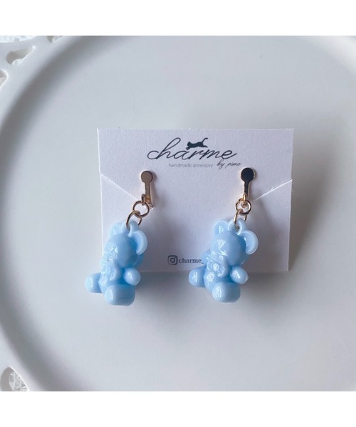 VIBGYOR（ヴィブジョー）の「【charme by pimo 】くま　イヤリング　キッズアクセサリー(MA)（イヤリング・レディース・イエロー/ブルー/ピンク・FREE）」の2枚目の写真