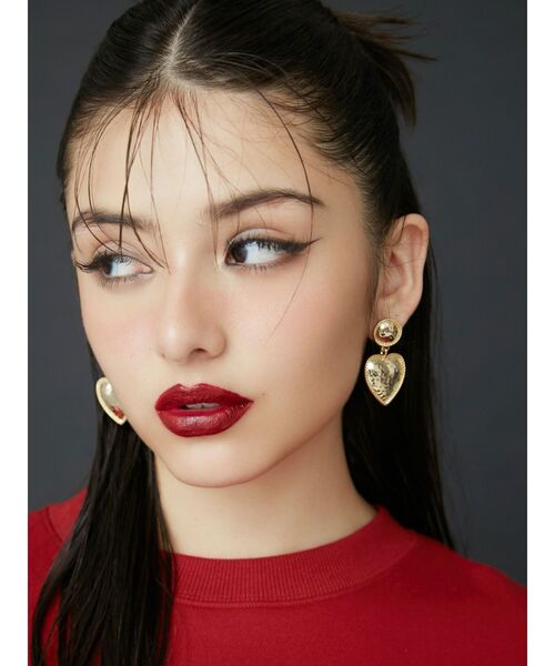 EVRIS（エヴリス）の「SURFACE HEART MOTIFピアス（ピアス（両耳用）・レディース・ゴールド/シルバー・FREE）」の7枚目の写真