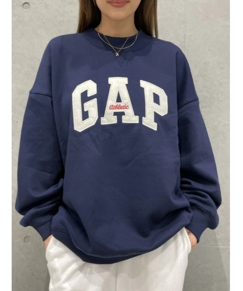 GAP スウェット ネイビー GAP(ギャップ)の「GAPロゴ モックネック スウェット