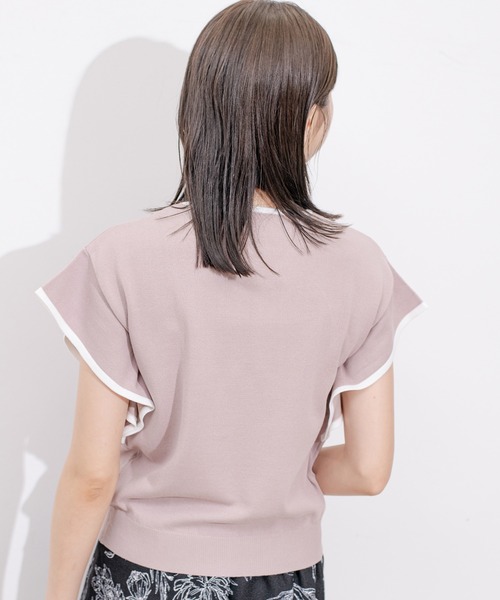 Jayro(ジャイロ)の「ネックパール付き配色プルオーバー(Tシャツ/カットソー・レディース・ネイビー/ベージュ/ピンク/ホワイト系その他・M)」の12枚目の写真