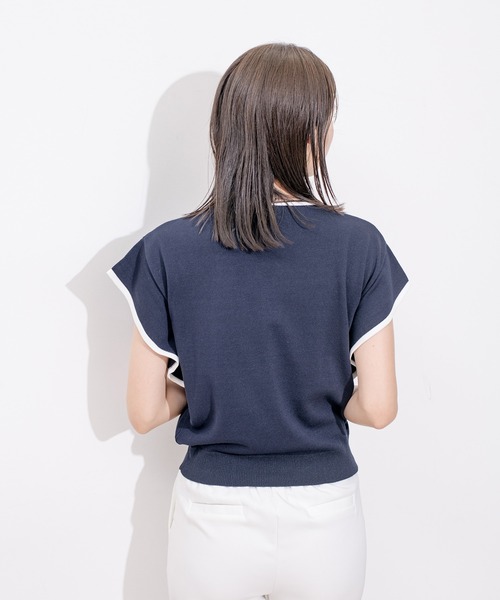 Jayro(ジャイロ)の「ネックパール付き配色プルオーバー(Tシャツ/カットソー・レディース・ネイビー/ベージュ/ピンク/ホワイト系その他・M)」の17枚目の写真