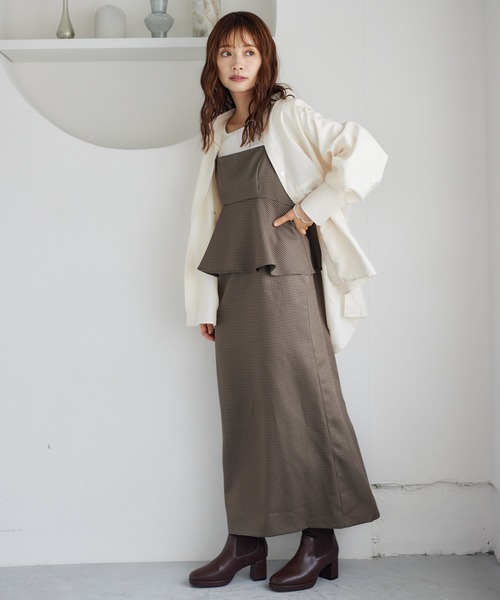 mysty woman（ミスティウーマン）の「ラグランスリーブセミシアーシャツ　150074（シャツ/ブラウス・レディース・ブラウン/ブラック/アイボリー・FREE）」の4枚目の写真