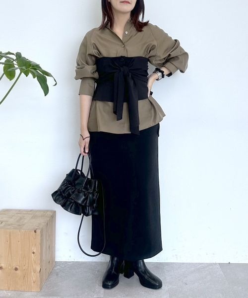 mysty woman（ミスティウーマン）の「ラグランスリーブセミシアーシャツ　150074（シャツ/ブラウス・レディース・ブラウン/ブラック/アイボリー・FREE）」の22枚目の写真