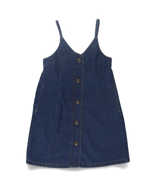 BRANSHES（ブランシェス）の「フロントボタンジャンパースカート（ジャンパースカート・キッズ・ネイビー/ブラウン・90/100/130/120/150/140/110）」の3枚目の写真