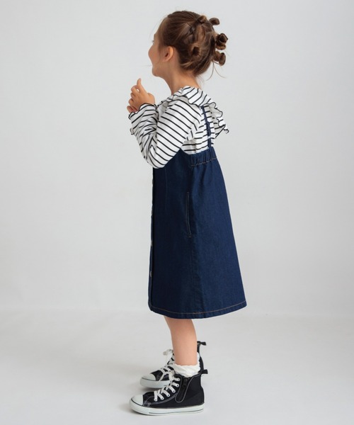 BRANSHES（ブランシェス）の「フロントボタンジャンパースカート（ジャンパースカート・キッズ・ネイビー/ブラウン・90/100/130/120/150/140/110）」の13枚目の写真