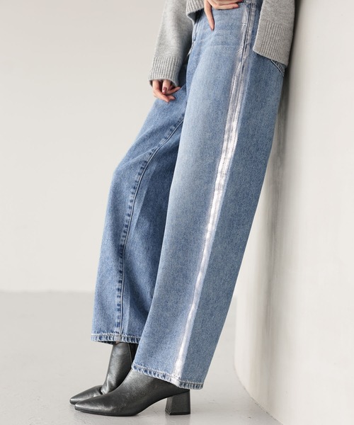 GLOBAL WORK（グローバルワーク）の「GOODデニムプレミアムバギーパンツ/132403（デニムパンツ・レディース・その他1/その他2/その他3/グレー系その他4/ブルー系5・SMALL/LARGE/MEDIUM）」の3枚目の写真