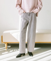 デニムパンツ（グレー/灰色系・ライン柄）ファッション通販