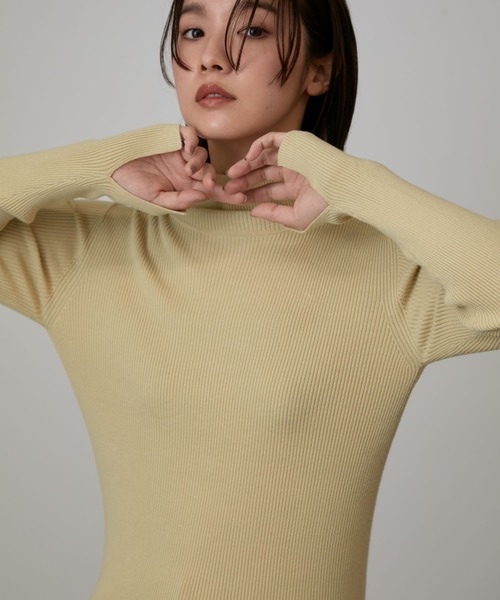 NERGY（ナージー）の「【抗ピル加工】リブタートルニット（ニット/セーター・レディース・サックスブルー/キナリ/ミント/オレンジ・FREE）」の2枚目の写真