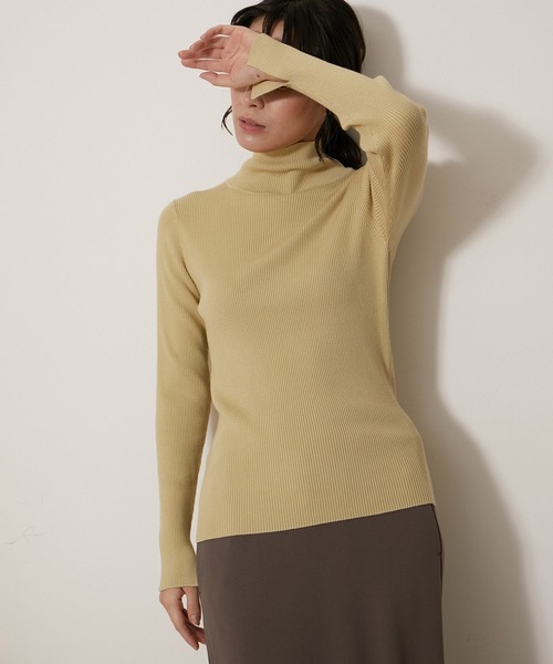 NERGY（ナージー）の「【抗ピル加工】リブタートルニット（ニット/セーター・レディース・サックスブルー/キナリ/ミント/オレンジ・FREE）」の11枚目の写真