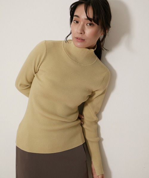 NERGY（ナージー）の「【抗ピル加工】リブタートルニット（ニット/セーター・レディース・サックスブルー/キナリ/ミント/オレンジ・FREE）」の13枚目の写真